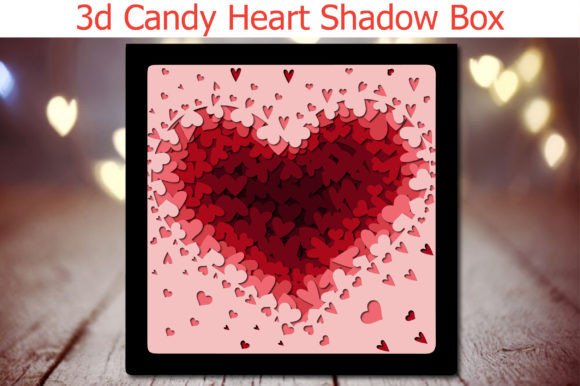 3D Candy Heart Shadow Box SVG File: A Creative Asset for Design Projects
