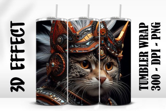 3D Effect Cat Tumbler 1: A Creative Sublimation Design