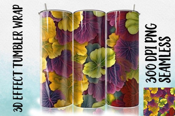 3D Fig Leaf Tumbler Wrap Design