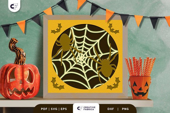 3D Halloween Spider Web Paper Cut for Creative Designers