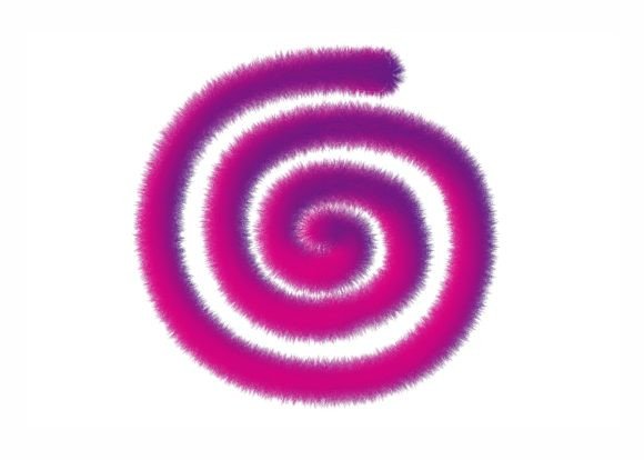 3D Purple Spiral with Fur Effect Vector: A Creative Design Element for Versatile Use