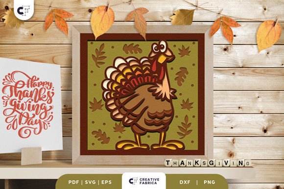 Bring Thanksgiving Cheer with the Cartoon Turkey 3D Paper Cut SVG