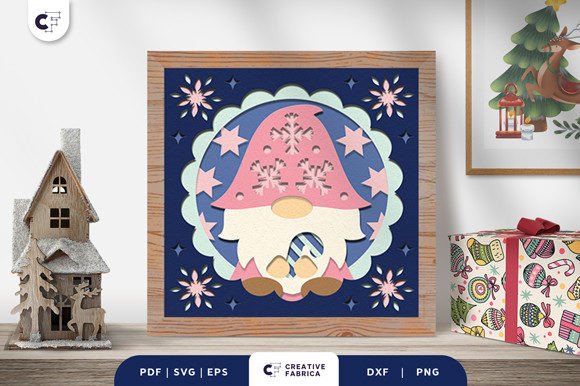 Christmas Gnome 3D Paper Cut SVG: A Festive Crafting Masterpiece