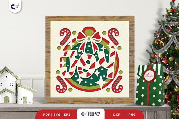 Christmas Joy Sign 3D Shadow Box SVG β Festive Art for Every Occasion