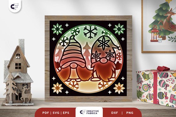 Couple Gnome 3D Light Box – A Festive and Thoughtful Gift