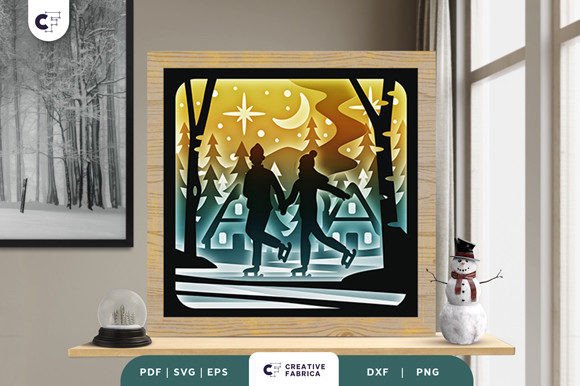 Crafting the Magic of Winter with an Ice Skating 3D Shadow Box Paper Cut