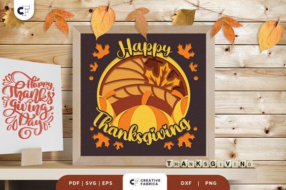 Enhance Your Designs with the Happy Thanksgiving Cornucopias 3D SVG