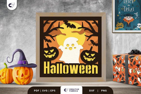 Ghost 3D Light Box Paper Cut SVG – A Creative Halloween Decoration Option