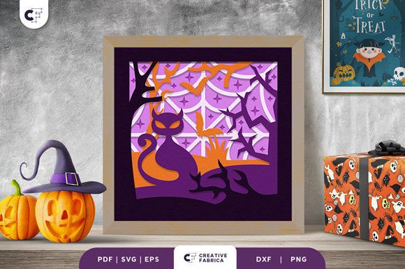 Halloween Black Cat 3D Shadow Box: A Creative and Decorative Halloween Display
