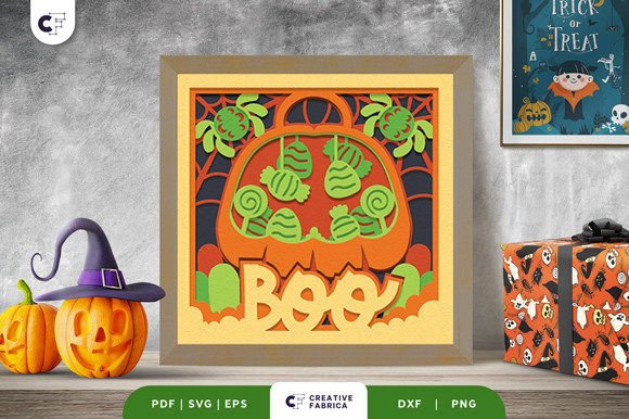 Halloween Candy Bag 3D Light Box SVG – A Magical Party Decor