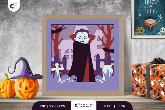 Halloween Cute Vampire 3D Light Box SVG: A Spooky and Stylish Addition to Your Decor