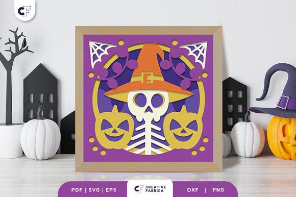 Halloween Skull 3D Shadow Box SVG – A Creative Decoration for Every Occasion