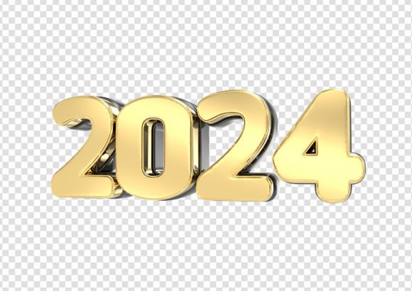 Happy New Year Number 2024 Gold 3D Render: A Creative and Commercial Powerhouse for the Digital Age