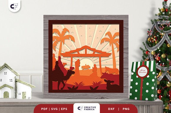 Nativity 3D Layered Paper Cut SVG: A Festive Design Masterpiece