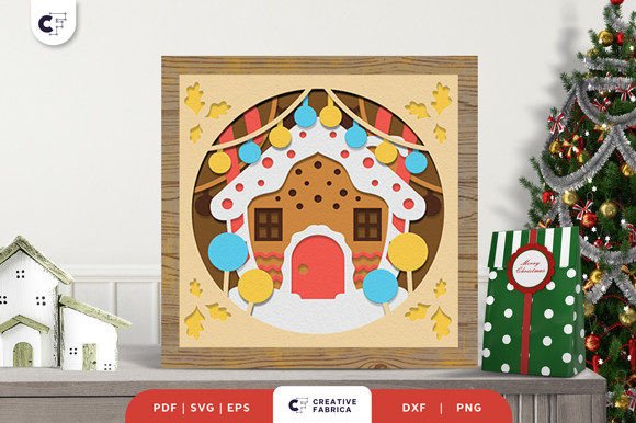 Sweet Candies House 3D Paper Cut SVG – A Festive Design Delight