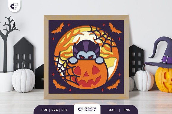 Vampire Peeking Out of Pumpkin 3D SVG – A Spooky Halloween Craft for Every Occasion
