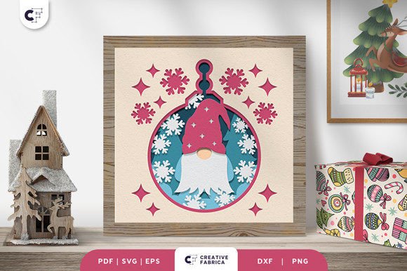 Winter Gnome 3D Light Box Paper Cut: A Modern Twist on Festive Craft