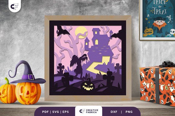 Zombie Graveyard 3D Light Box SVG: A Spooktacular Addition to Halloween Decor